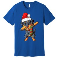 Dabbing Rottweiler Santa Christmas Boys Xmas Dog Gift Premium T-Shirt