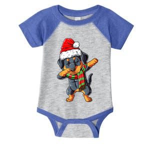 Dabbing Rottweiler Santa Christmas Boys Xmas Dog Gift Infant Baby Jersey Bodysuit