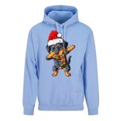 Dabbing Rottweiler Santa Christmas Boys Xmas Dog Gift Unisex Surf Hoodie