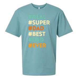 Dad Real Super Dad Best Dad Ever Funny Father's Day Sueded Cloud Jersey T-Shirt