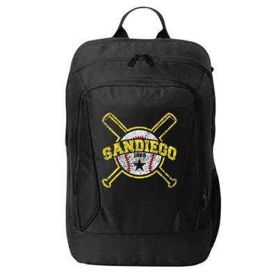 Distressed Retro San Diego Baseball SD Vintage City Backpack