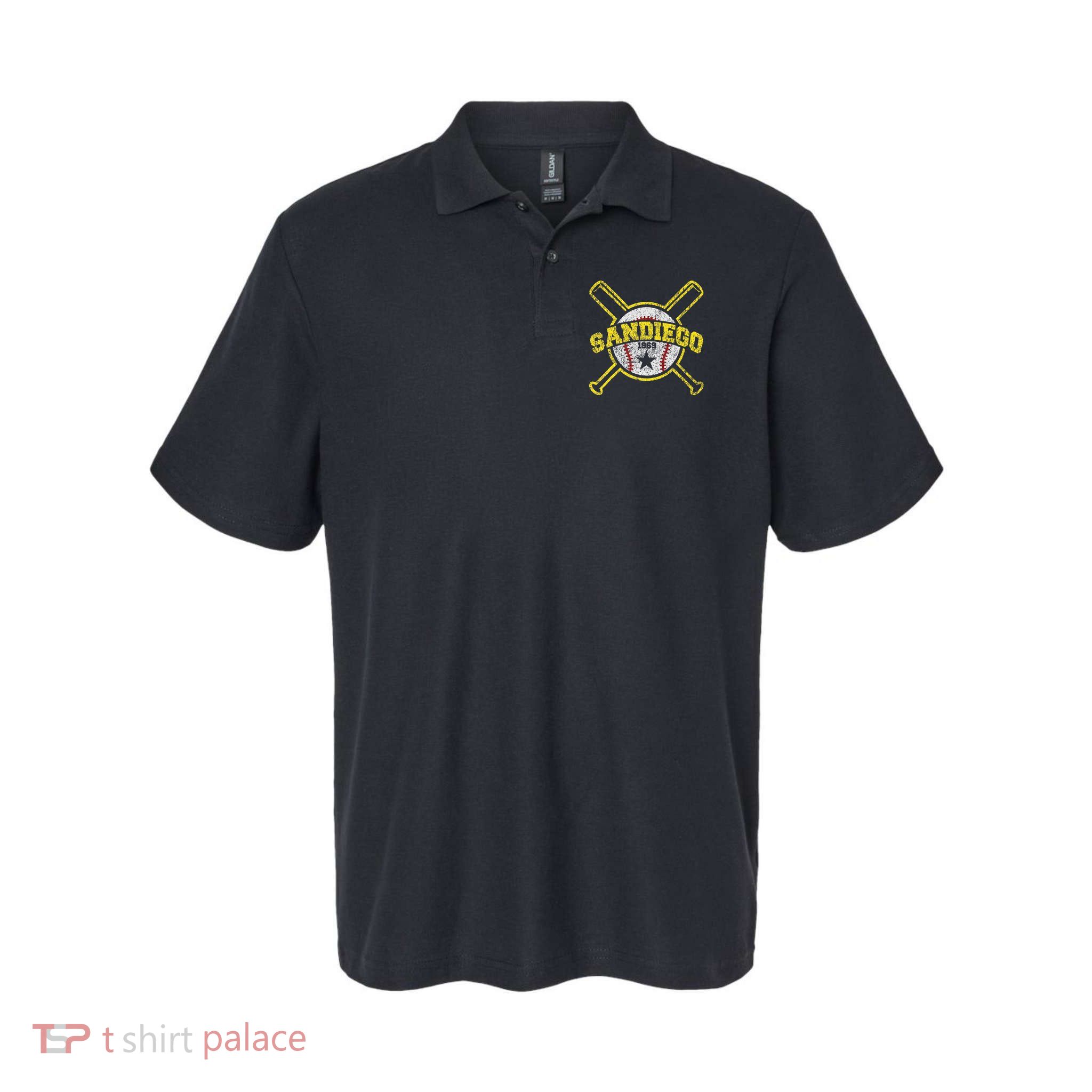 Distressed Retro San Diego Baseball SD Vintage Polo