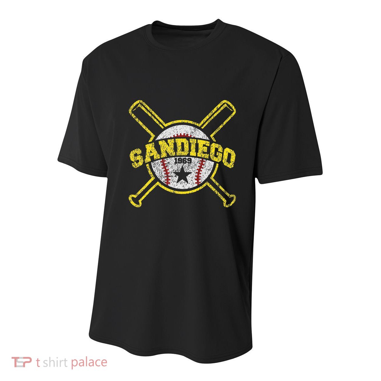 Distressed Retro San Diego Baseball SD Vintage Youth Performance Sprint T-Shirt