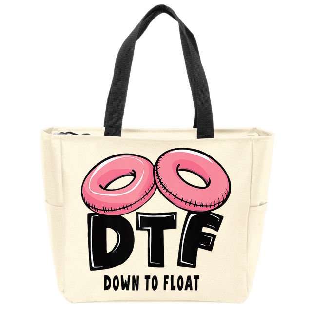 Dtf River Tubing Down To Float Summer Float Trip Zip Tote Bag