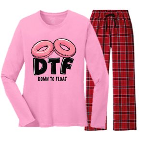 Dtf River Tubing Down To Float Summer Float Trip Women's Long Sleeve Flannel Pajama Set 