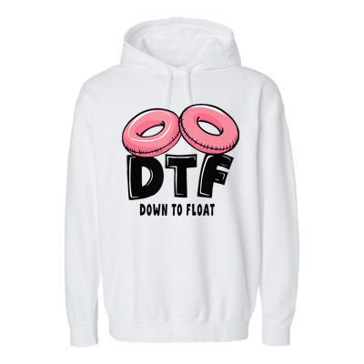 Dtf River Tubing Down To Float Summer Float Trip Garment-Dyed Fleece Hoodie