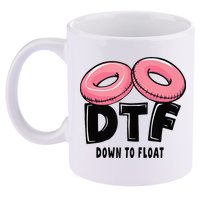 Dtf River Tubing Down To Float Summer Float Trip 11oz C Handle Ceramic Mug