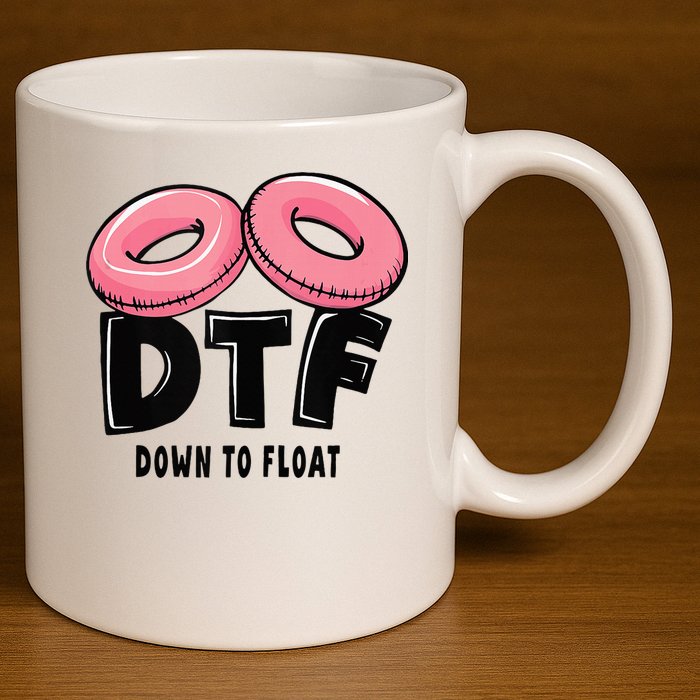 Dtf River Tubing Down To Float Summer Float Trip 11oz C Handle Ceramic Mug