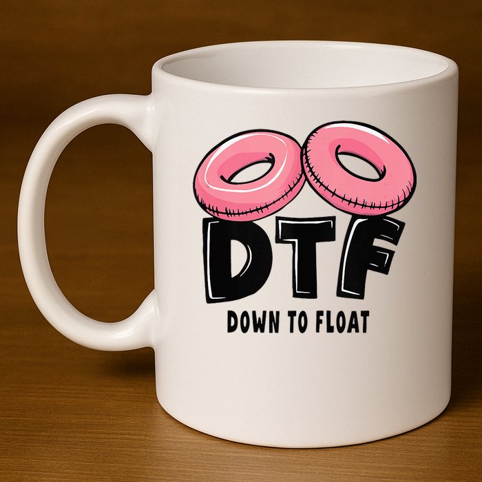 Dtf River Tubing Down To Float Summer Float Trip 11oz C Handle Ceramic Mug