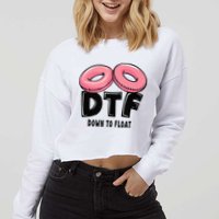 Dtf River Tubing Down To Float Summer Float Trip Cropped Pullover Crew