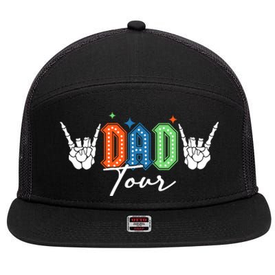 Dad Rock Tour Best Gift For Fathers 7 Panel Mesh Trucker Snapback Hat