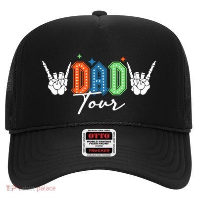 Dad Rock Tour Best Gift For Fathers High Crown Mesh Back Trucker Hat