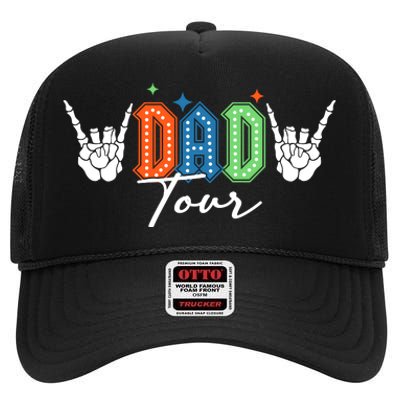 Dad Rock Tour Best Gift For Fathers High Crown Mesh Back Trucker Hat