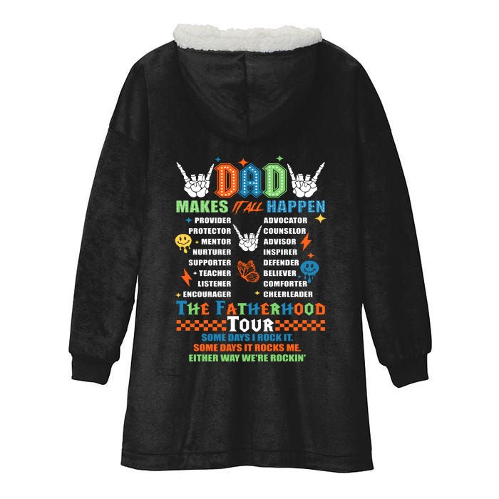 Dad Rock Tour Best Gift For Fathers Hooded Wearable Blanket