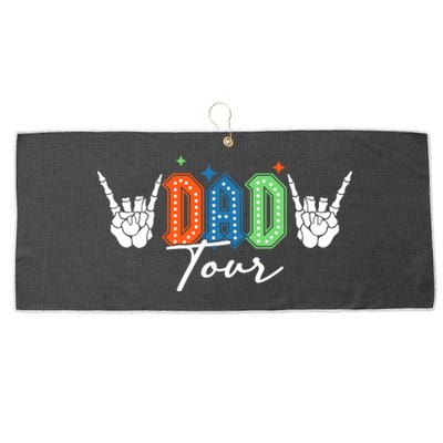 Dad Rock Tour Best Gift For Fathers Large Microfiber Waffle Golf Towel