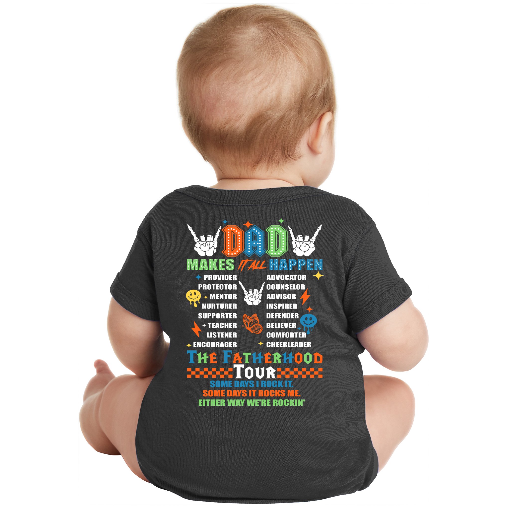 Dad Rock Tour Best Gift For Fathers Baby Bodysuit