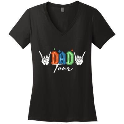 Dad Rock Tour Best Gift For Fathers Women's V-Neck T-Shirt