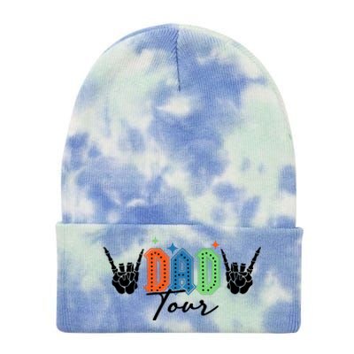 Dad Rock Tour Best Gift For Fathers Tie Dye 12in Knit Beanie