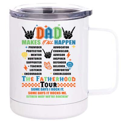 Dad Rock Tour Best Gift For Fathers 12 oz Stainless Steel Tumbler Cup