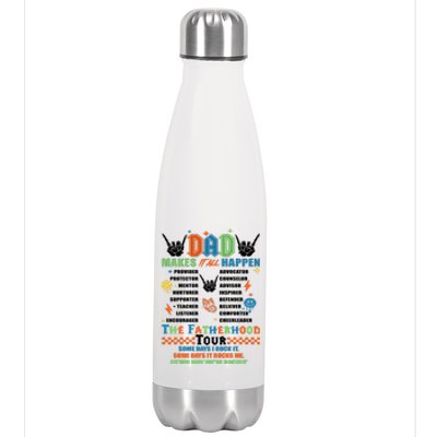 Dad Rock Tour Best Gift For Fathers Stainless Steel Insulated Water Bottle