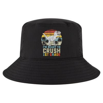 Dinosaur Ready To Crush First Grade 1st Day Of School Cool Comfort Performance Bucket Hat