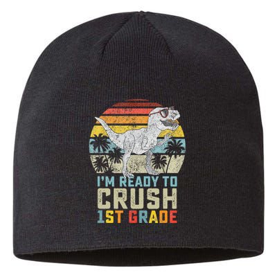 Dinosaur Ready To Crush First Grade 1st Day Of School Sustainable Beanie