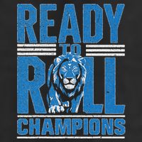 Detroit Ready To Roll Funny Lion Graphic 7 Panel Mesh Trucker Snapback Hat