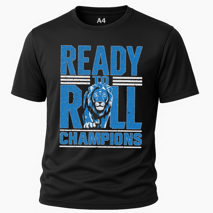 Detroit Ready To Roll Funny Lion Graphic Cooling Performance Crew T-Shirt
