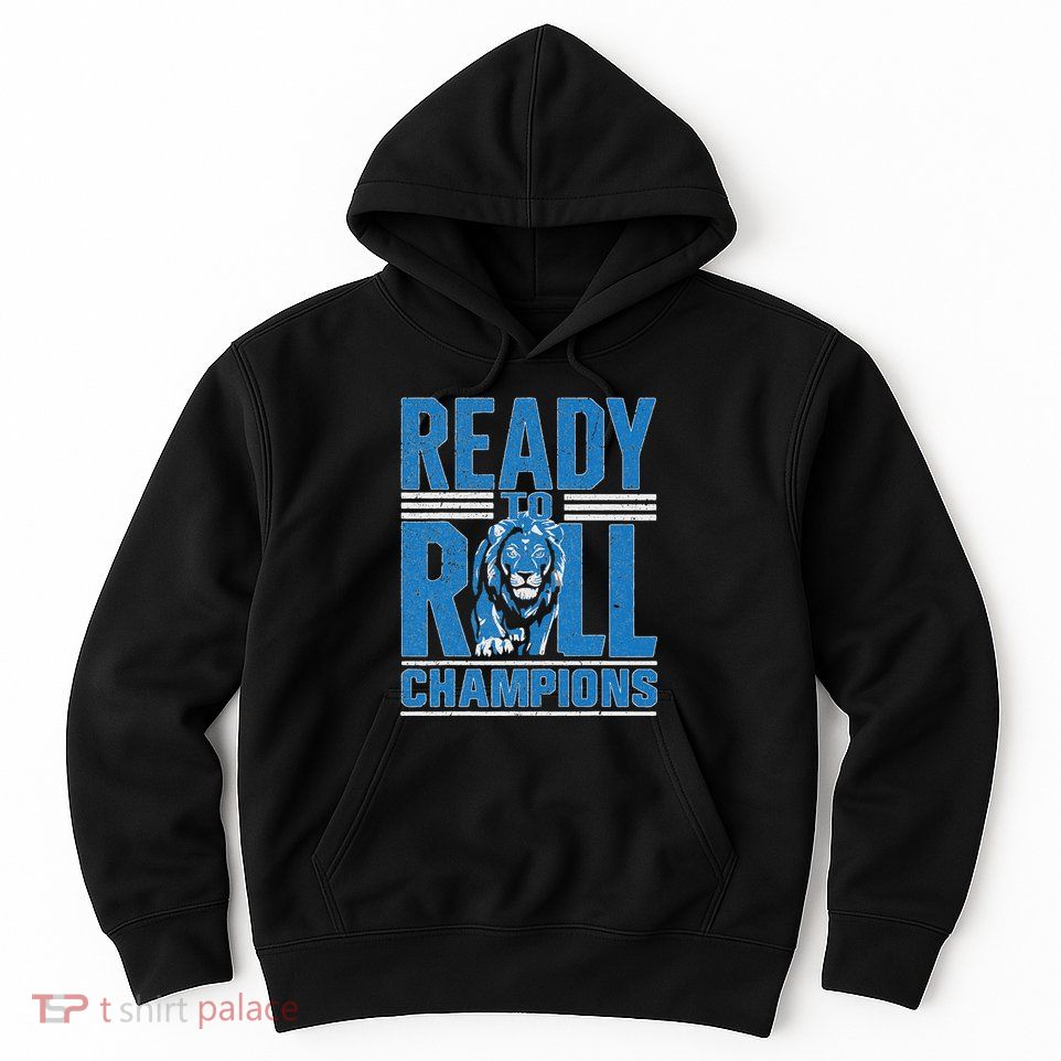 Detroit Ready To Roll Funny Lion Graphic Hoodie