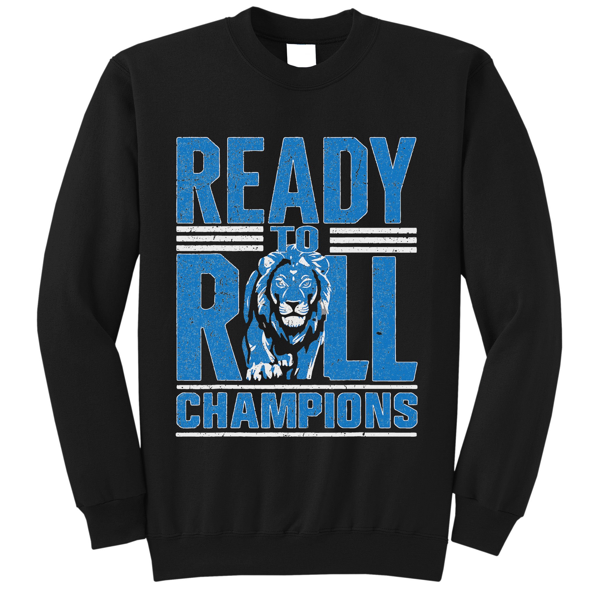 Detroit Ready To Roll Funny Lion Graphic Sweatshirt