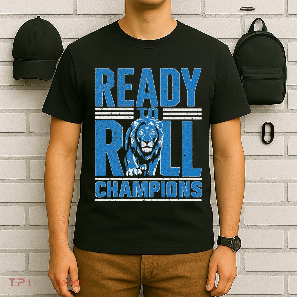 Detroit Ready To Roll Funny Lion Graphic T-Shirt