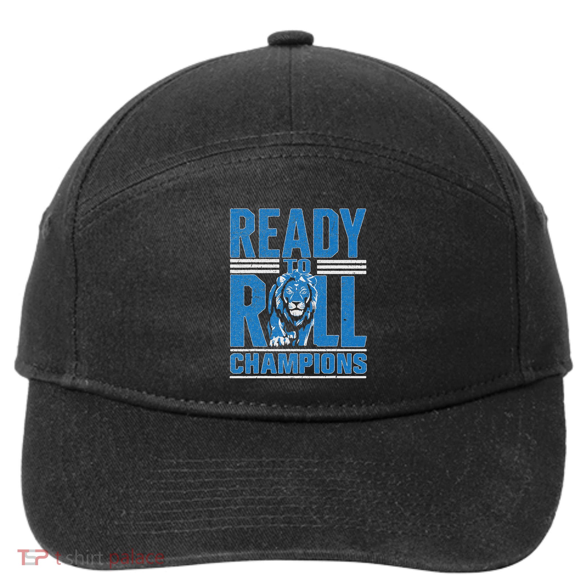 Detroit Ready To Roll Funny Lion Graphic 7-Panel Snapback Hat