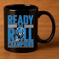 Detroit Ready To Roll Funny Lion Graphic 11oz C Handle Ceramic Mug