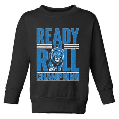 Detroit Ready To Roll Funny Lion Graphic Toddler Sweatshirt