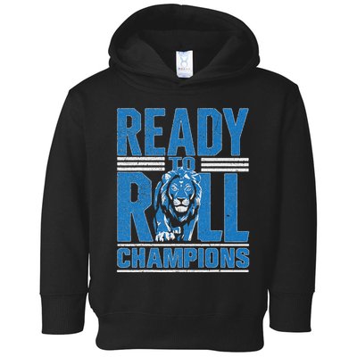 Detroit Ready To Roll Funny Lion Graphic Toddler Hoodie