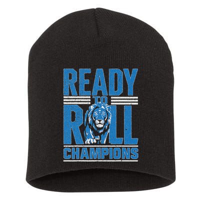 Detroit Ready To Roll Funny Lion Graphic Short Acrylic Beanie