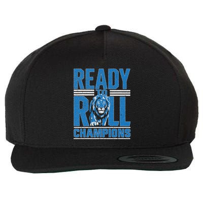 Detroit Ready To Roll Funny Lion Graphic Wool Snapback Cap