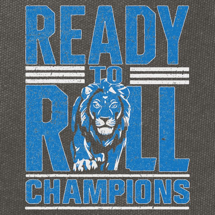 Detroit Ready To Roll Funny Lion Graphic Cotton Canvas Backpack