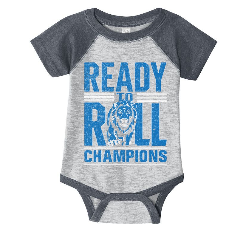 Detroit Ready To Roll Funny Lion Graphic Infant Baby Jersey Bodysuit