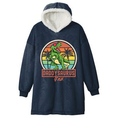 Daddysaurus Rex T Rex Dinosaur Daddy Saurus Family Matching Gift Hooded Wearable Blanket