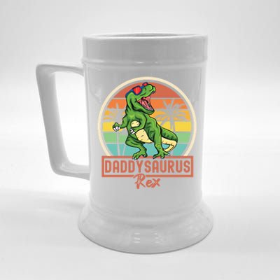 Daddysaurus Rex T Rex Dinosaur Daddy Saurus Family Matching Gift Beer Stein