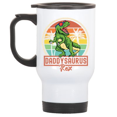 Daddysaurus Rex T Rex Dinosaur Daddy Saurus Family Matching Gift Stainless Steel Travel Mug