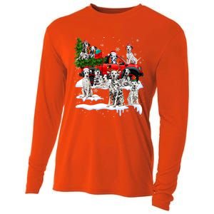 Dalmatian Red Truck Christmas Tree Santa Ugly Xmas Cute Gift Cooling Performance Long Sleeve Crew