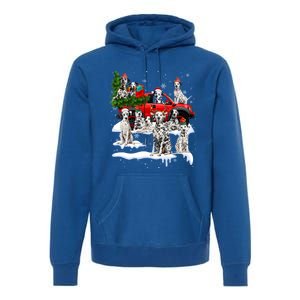 Dalmatian Red Truck Christmas Tree Santa Ugly Xmas Cute Gift Premium Hoodie