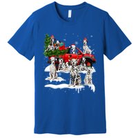 Dalmatian Red Truck Christmas Tree Santa Ugly Xmas Cute Gift Premium T-Shirt