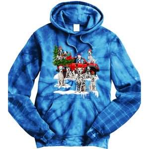 Dalmatian Red Truck Christmas Tree Santa Ugly Xmas Cute Gift Tie Dye Hoodie