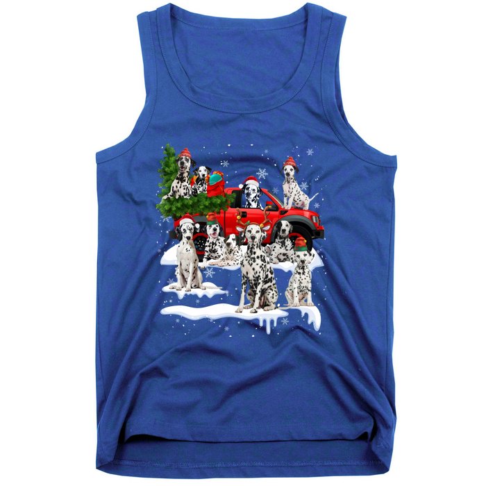 Dalmatian Red Truck Christmas Tree Santa Ugly Xmas Cute Gift Tank Top