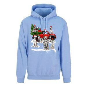 Dalmatian Red Truck Christmas Tree Santa Ugly Xmas Cute Gift Unisex Surf Hoodie