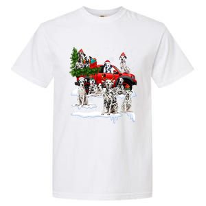 Dalmatian Red Truck Christmas Tree Santa Ugly Xmas Cute Gift Garment-Dyed Heavyweight T-Shirt