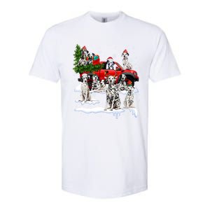 Dalmatian Red Truck Christmas Tree Santa Ugly Xmas Cute Gift Softstyle CVC T-Shirt